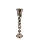 Clear Glass with Silver Strip Vase 24"