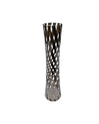Clear Glass With Silver Stripe Vase 32"