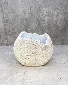 Ceramic Wood Trunk Vase 6.5" White