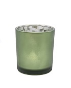 Evergreen Forest Frosted Mirror Glass Hurricane Vase 3" x 3"