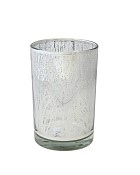 Grove Silhouette Silver Mirror Glass Hurricane Vase 4.5" x 7"