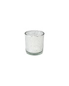 Grove Silhouette Silver Mirror 3" x 3" Glass Hurricane Vase