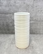 Ripple White Ceramic Cylinder Vase 13.75"