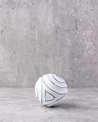 Decorative Ball - White Wash Patterned 3.25"D