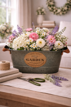 Printemps floral dans une cuve vintage