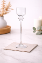 Elegant glass candle holder on marble