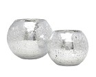 Crackle Mirror Glass Ball Vase 6.25" x 4.5"