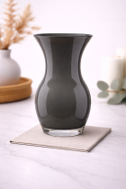 Elegant dark grey glass vase