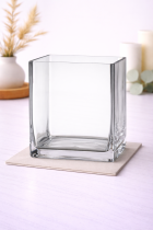 Clear glass vase on marble countertop-15