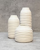 Hive White Ceramic Vase 6"
