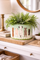 Canine companions in a green garden