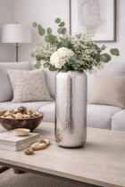 Refined floral arrangement in a silver vase