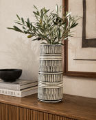 Minimalist vase with olive branches