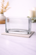 Clear glass vase on marble countertop-8