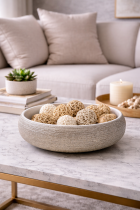 Bowl of natural textures on table