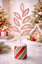 Festive candy cane-inspired arrangement