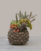 Pinecone Cement Planter 5"