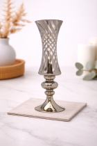 Elegant metallic candle holder on marble