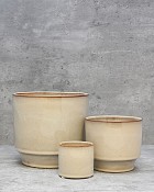 Beige Stepped Planter - Medium 6"H