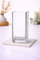 Clear glass vase on marble countertop-12