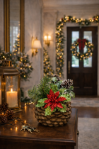 Décor de Noël festif à l'entrée