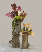 Tree Stump Table Vase Brown 6" x 5" x 13.5"
