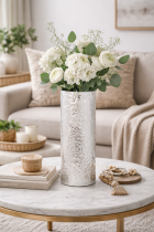 Elegant living room with floral arrangement