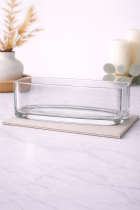 Clear glass vase on marble countertop-6
