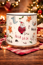 Festive Christmas cookie jar close-up