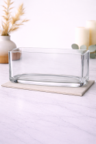 Clear glass vase on marble countertop-7