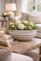Élégance florale dans un salon lumineux