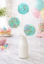 Pastel cookie pops and party treats