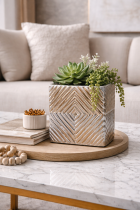 Elegant greenery on marble table