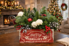 Festive Christmas centerpiece by the fire
