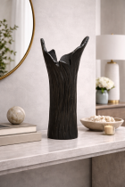 Elegant black vase and neutral decor