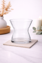 Glass vase on marble countertop