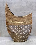Brown & Gold Decorative Scalloped Vase 17.5"H