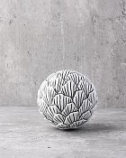 Decorative Ball - Textured White/Grey 4.25"D