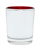 Glass Tealight - Silver/Red 2.5"H