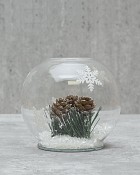Glass Votive Holder - Pinecone Snowfall 3.5"H