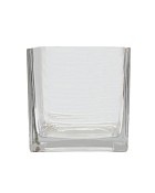 Square Clear Glass Vase 5"H (5"x5")