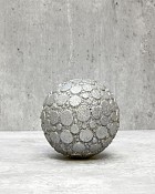Decorative Ball - Textured Silver Rock 4"D