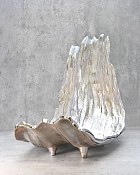 Decorative Metal Sculpture Silver Finish 15"H