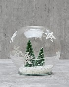 Glass Votive Holder - Snowy Forest 3.5"H