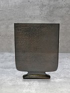 Etched Flat Vase - Bronze Finish 10"H