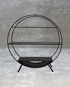 Round Metal Standing Shelf 22"H