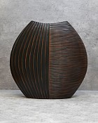 Duo Carved Disc Vase 15.5"H