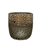 Textured Smoke Metallic Lustre Glass 4.5"H