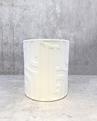 Matte White Patterned 8"H