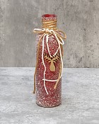 Frosted Glass Container - Red 9"H
